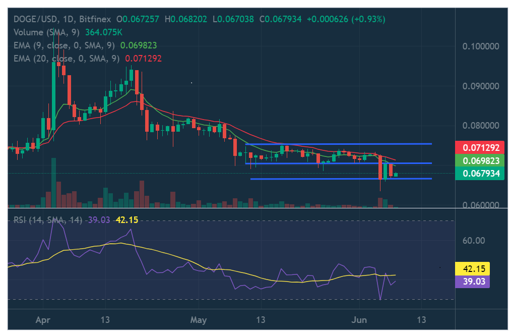 Daily chart DOGE/USD