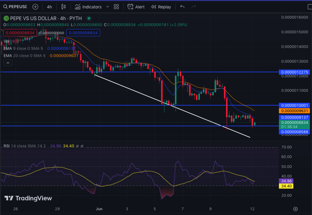 PEPE/USD 4-Hour Chart