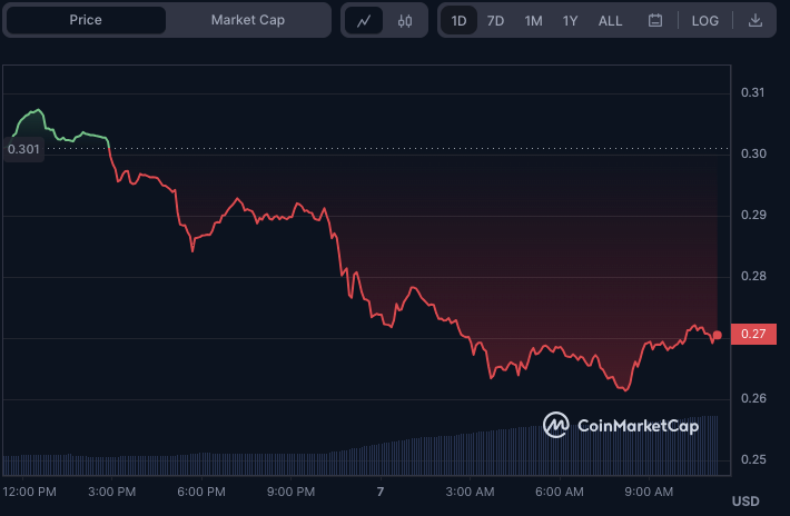 FTM/USD 24-hour price chart