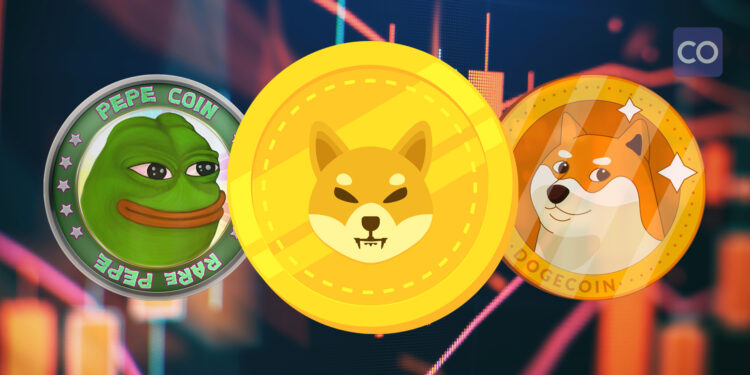 SHIB spearheads meme coin surge, trailed by PEPE and DOGE