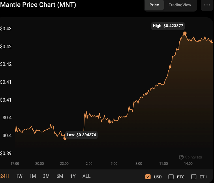 MNT/USD 24-hour price chart