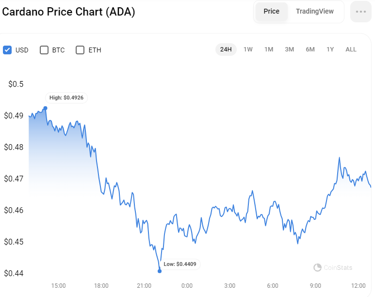 ADA/USD 24-Hour Chart